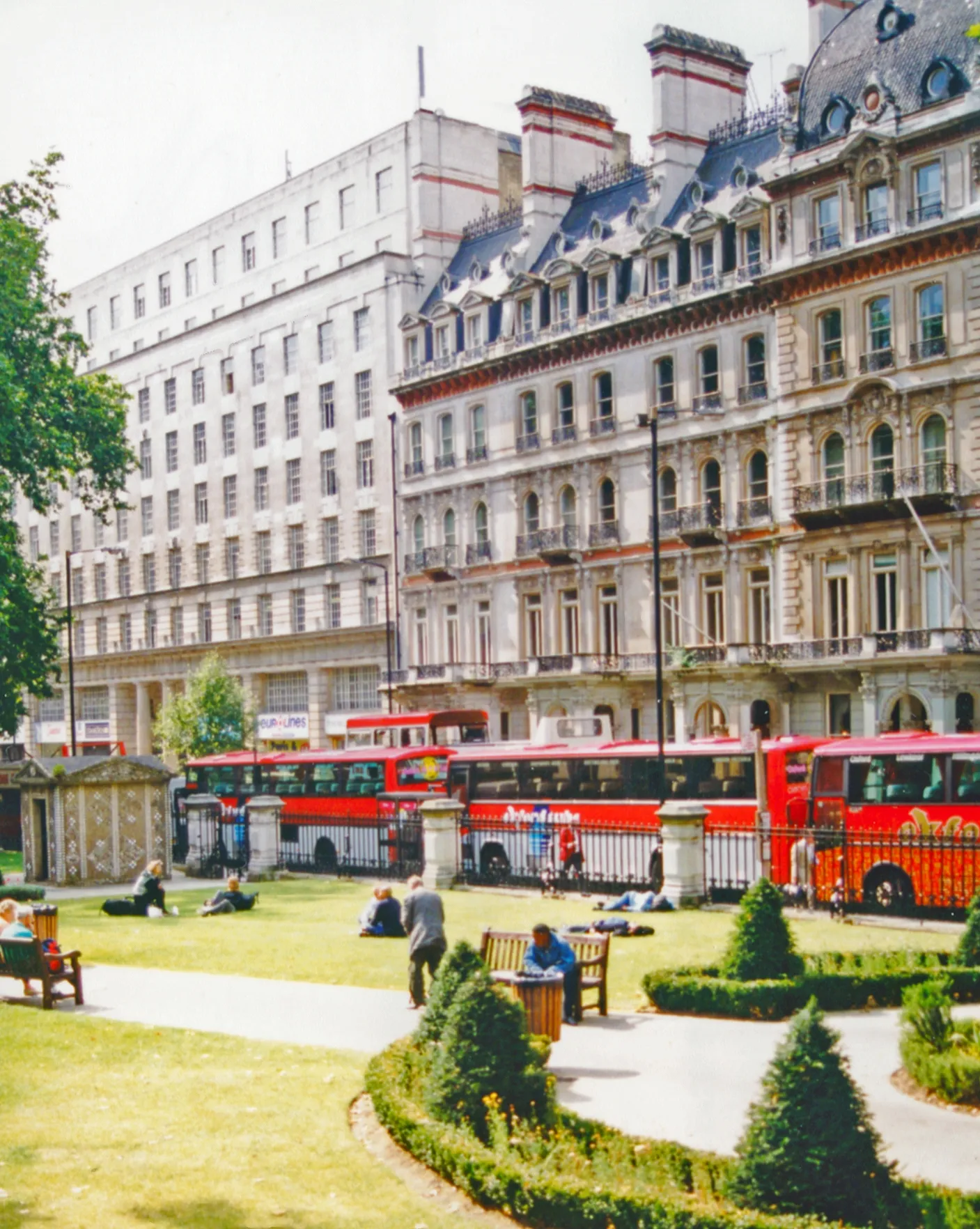 Grosvenor Gardens surrounded by green grass
