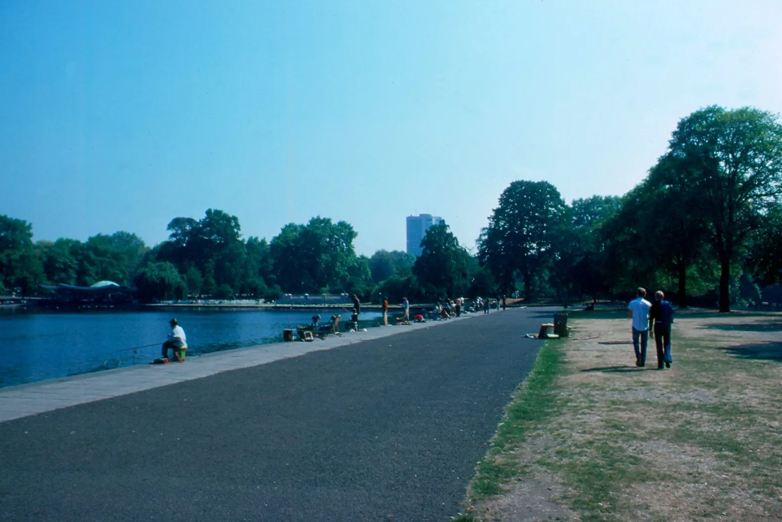The Serpentine surrounded by green grass